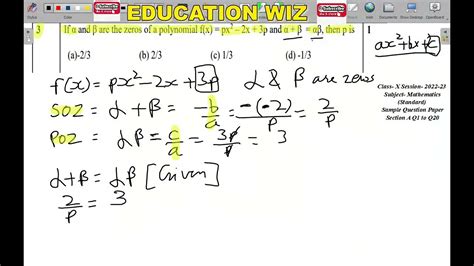 If $\alpha$ and $\beta$ are the zeros of the polynomial $p .